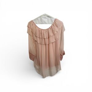 Moda Blush Off-Shoulder Blouse